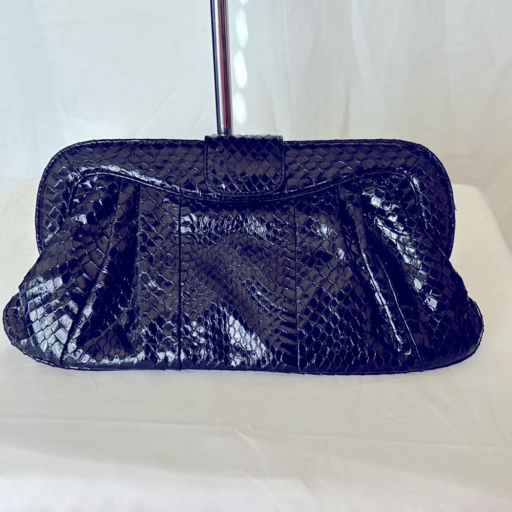 FRANCHI COLLECTION black snakeskin clutch bag.